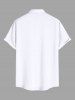 Chemise Grande Taille Imprimé Arbre Noix de Coco Peint à la Main à Deux Tons - Blanc 5XL