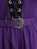 Plus Size Medieval Renaissance Grommets Lace Up Mesh Bell Sleeves Buckle Belt Dress -  