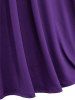 Plus Size Medieval Renaissance Grommets Lace Up Mesh Bell Sleeves Buckle Belt Dress -  