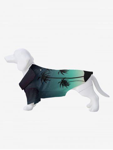 Pet's Coconut Tree Beach Ombre Galaxy Print Hawaii Button Shirt