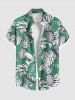 Tenue de plage hawaïenne assortie grande taille à imprimé feuilles tropicales et branches d'ananas pour couples - Vert 