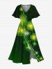 St. Patrick's Day Clover Leaf Glitter 3D Print Plus Size Matching Outfit For Couples -  