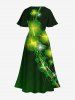 St. Patrick's Day Clover Leaf Glitter 3D Print Plus Size Matching Outfit For Couples -  