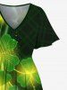 St. Patrick's Day Clover Leaf Glitter 3D Print Plus Size Matching Outfit For Couples -  