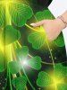 St. Patrick's Day Clover Leaf Glitter 3D Print Plus Size Matching Outfit For Couples -  