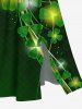 St. Patrick's Day Clover Leaf Glitter 3D Print Plus Size Matching Outfit For Couples -  