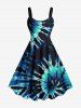 Spiral Tie Dye Print Plus Size Matching Hawaii Beach Outfit For Couples -  