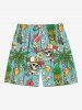 Skull Coconut Tree Juice Pineapple Floral Currency Print Plus Size Matching Hawaii Beach Outfit For Couples -  