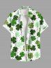 Plaid Four Leaf Clover Pin Dot Print St. Patrick's Day Plus Size Matching Hawaii Beach Outfit For Couples -  