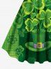 Plus Size St. Patrick's Day Hat Clover Leaf Print Tank Dress -  