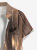 Plus Size Coconut Tree Light Beam Glitter 3D Print Buttons Pocket Hawaii Shirt For Men -  