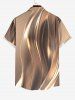Chemise 3D Arbre Noix de Coco Brillant Imprimé Grande Taille avec Poche à Paillettes - café XL