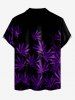 Plus Size Maple Leaf Print Zipper Hawaii Polo Shirt For Men -  
