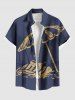 Short de Plage Grande Taille Imprimé Cocotier et Plage Assortis - Bleu profond 