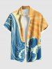 Sea Wave Sun Bubble Print Plus Size Matching Hawaii Beach Outfit For Couples -  