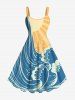 Sea Wave Sun Bubble Print Plus Size Matching Hawaii Beach Outfit For Couples -  