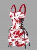 Lobster Print Plus Size Matching Hawaii Beach Outfit For Couples - Blanc 