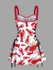 Lobster Print Plus Size Matching Hawaii Beach Outfit For Couples - Blanc 