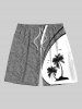 Coconut Tree Tropical Leaves Curve Print Plus Size Matching Hawaii Beach Outfit For Couples -  