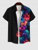 Tropical Leaf Hibiscus Flower Print Plus Size Matching Hawaii Beach Outfit For Couples -  