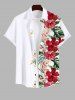 Tenue de Plage à Imprimé Fleurs et Feuilles Tropicales Grande-Taille pour Couples - NOIR 