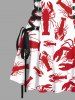 Robe Hawaiien Imprimée Homard à Lacets - Blanc XXXL
