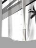 Chemise Oiseaux Arbre Noix de Coco Imprimé en Blocs de Couleurs Grande Taille avec Poche - Noir XL