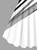 Robe Drapée sans Manches à Imprimé Cocotiers Grande Taille - Blanc L