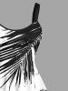 Plus Size Coconut Tree Tropical Leaf Colorblock Print Hawaii Tank Dress -  
