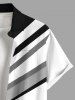 Plus Size Coconut Tree Bird Colorblock Print Buttons Pocket Hawaii Shirt For Men -  