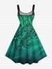 Robe débardeur grande taille à imprimé pieuvre hawaïen dégradé A - Vert XXS
