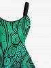 Robe débardeur grande taille à imprimé pieuvre hawaïen dégradé A - Vert XXS