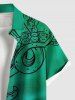 Chemise à poches boutonnées Hawaï à imprimé pieuvre grande taille pour hommes - Vert M