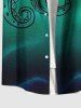 Chemise à poches boutonnées Hawaï à imprimé pieuvre grande taille pour hommes - Vert M