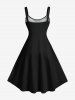 Robe de Bal Style Hawaiien Imprimé Feuille de Trèfle Grande Taille - Noir 6X