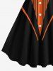 Robe de Bal Style Hawaiien Imprimé Feuille de Trèfle Grande Taille - Noir 6X