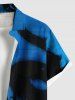 Plus Size Ink Painting Dragon Two Tone Print Hawaii Button Pocket Shirt For Men -  