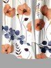 Chemise Grande Taille Rayée Imprimée Feuilles Florales Lampe à Demi-Boutons avec Poche pour Homme - orange clair 3XL