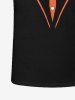 T-shirt Imprimé Feuilles Trèfle à Quatre Sol Grande Taille pour Homme - Noir M
