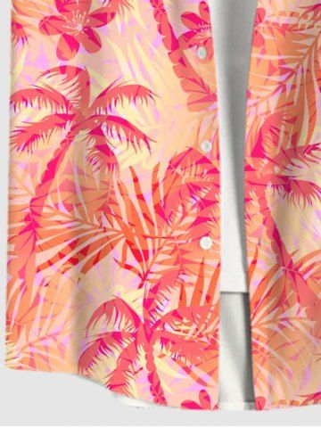 Coconut Tree Tropical Flower Leaf Print Plus Size Matching Hawaii Beach Outfit For Couples