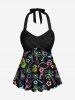 Flamingo Pineapple Coconut Tree Print Men Shirt and Women Swimsuit Plus Size Matching Hawaii Beach Outfit For Couples -  