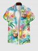 Tenue de plage hawaïenne assortie grande taille, motif aquarelle coloré, motif cocotier, imprimé jus de fleurs, pour couple - Multi-A 