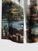 Tropcial Coconut Tree Sail Boat Print Plus Size Matching Hawaii Beach Outfit For Couples -  