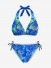 Tropical Hibiscus Flower Print Women Swimsuit and Men Shirt Matching Hawaii Beach Outfit For Couples -  