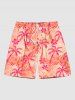 Coconut Tree Tropical Flower Leaf Print Plus Size Matching Hawaii Beach Outfit For Couples -  