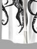 Octopus Two Tone Print Men Shirt and Women Swimsuit Matching Beach Outfit For Couples -  