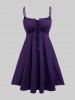 Plus Size Flutter Sleeves Floral Dress and Lace-up A Line Cami Dress Set -  
