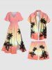 Plus Size Coconut Tree Ombre Print Hawaii Beach Shorts For Men -  