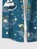Plus Size Turtle Dolphin Sea Waves Sailboat Stars Print Hawaii Sea Creatures Cruise Shirts For Men -  