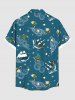 Plus Size Turtle Dolphin Sea Waves Sailboat Stars Print Hawaii Sea Creatures Cruise Shirts For Men -  